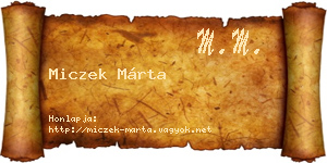 Miczek Márta névjegykártya